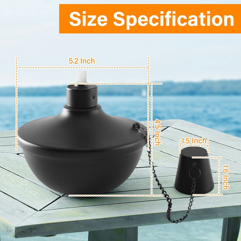 SNOGSWOG 4 Pack Metal Table Top Torches, 22oz Citronella Torches