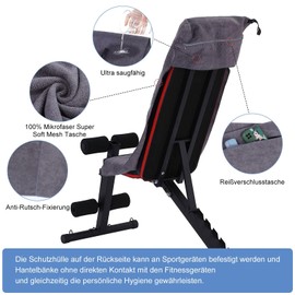 Mayoii Fitness Towel, Sports Towel, Gym, 120 x 50 cm, Non-Slip, Absorbent and Soft Gym Towel with Fixation and Zip Bag (1, Multi-Colour Grey)