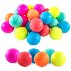 24 Pack Small Neon Rubber Super Bouncy Balls for Kids Birthday Party Favor Prizes, 1 Inch, Colorful Assortment (Bouncy Balls)