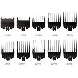 gofidin 10Pcs/Set Hair Clipper Combs Guide Kit 1.5-25mm Plastic Hair Trimmer Guards Barber Replacement Parts Universal Hair Salon Tool