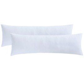 NatureMark Pack of 2 Jersey Cushion Covers, Side Sleeper Pillows, Neck Pillows, Many Sizes and Colours, Oeko-Tex (40 x 145 cm (Side Sleeper/Nursing Pillowcase), White)