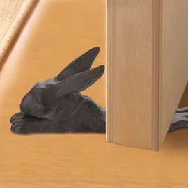 Sumnacon Cast Iron Cute Rabbit Door Stop - Heavy Duty Floor Door Stopper Avoid Drilling Hole, Vintage Iron Doorstop Wedge for Patio Yard Garden Farmhouse Home Office Commercial Industrial