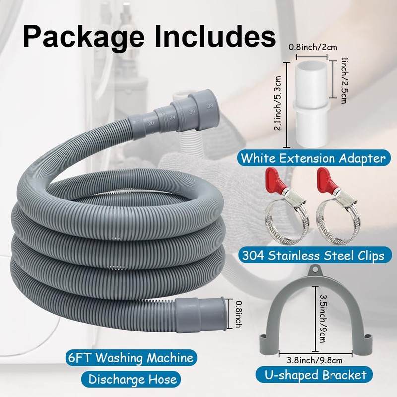 TTFLEX Universal Washing Machine Drain Hose, Washer Drain Hose Extension