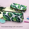 LParkin Tree Leaves Large Capacity Canvas Pencil Case Pen Bag
