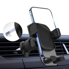 Keakitay Soporte para Celular Automóvil, Porta Celular para Auto con Gancho Metálico, Rotación 360º, Soporte Celular Auto para ventilas del Carro, Universal Todos los Celular de 4.0''-7.2'', Negro