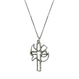 Visible Faith Open Cross and Dove Necklace