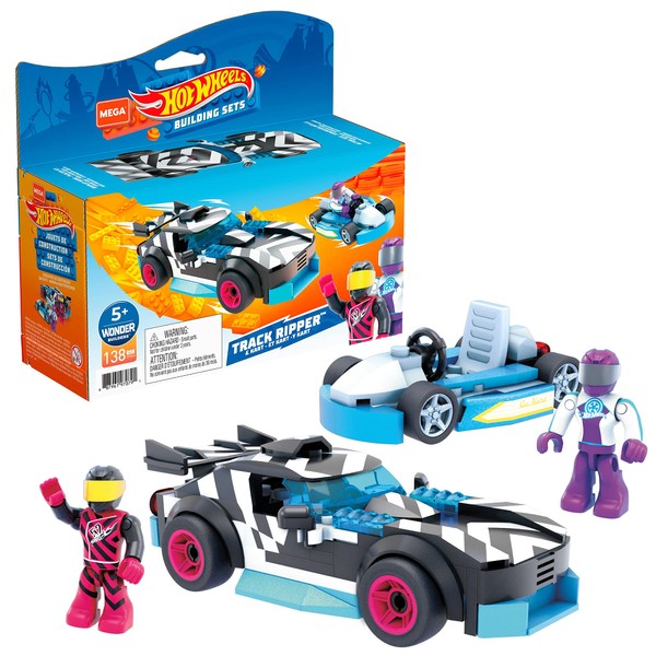 Hot Wheels Mega Construx Track Ripper and Kart Construction Set,