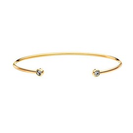 Armband für damen mit zwei Zirkonen an den Enden. Vergoldeter / versilbert Chirurgenstahl damen Armband ideal für Valentinstag und Muttertag Geschenk, Geburtstag... Schmuck damen (Vergoldung)