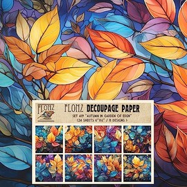 Decoupage Paper Pack (24 Sheets 6"x6") Autumn in Garden of Eden # Vintage Styled Pattern Paper for Decoupage, Craft and Scrapbooking