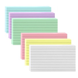 Revision Cards 300Pcs Flash Card Paper 12.7 * 7.6cm Index Cards Assorted Colours Record Cards Ruled Index Flashcards for Revision for Office School Learning Notecards Memo