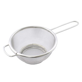Strainer with Bottom 18-8 Stainless Steel, One Hand, 6.7 inches (17 cm), Silver