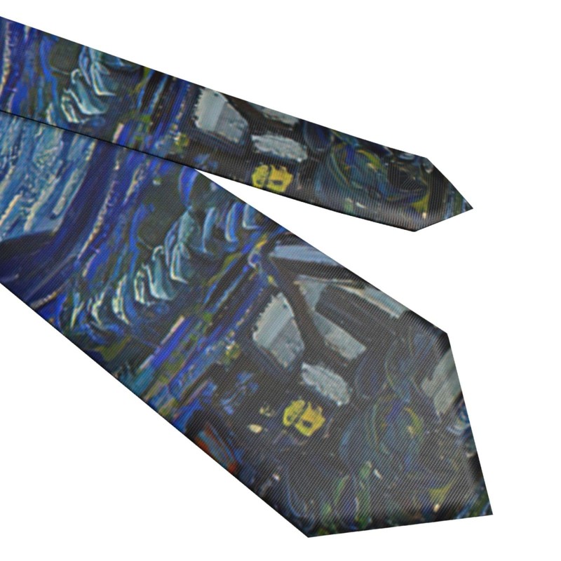 WILL BUDXEG The Starry Night Van Gogh Mens Novelty Necktie