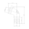 Kakudai 437-210 Elbow for Washing Machine Drain Trap, φ1.4 inches