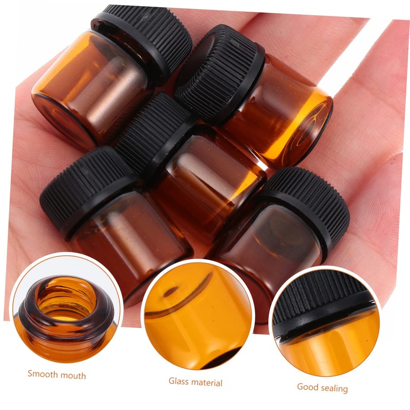 FOMIYES Travel-Sized Essential Oil Sample Bottles 100PCS 1ml Cream Dispensers