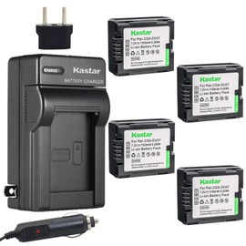 Kastar Battery (4-Pack) and Charger for Panasonic CGA-DU06 CGA-DU07 VW-VBD070 VBD140 VBD210 and PV-GS31 PV-GS33PV-GS34 PV-GS35 PV-GS39 PV-GS400 PV-GS500 PV-GS50 PV-GS50S PV-GS55