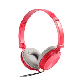 KOMBIUDA Lightweight Foldable Headphones with Microphone Over Ear Design Volume Control Compatible with Smartphones PC Laptop Tablet Red Random Color