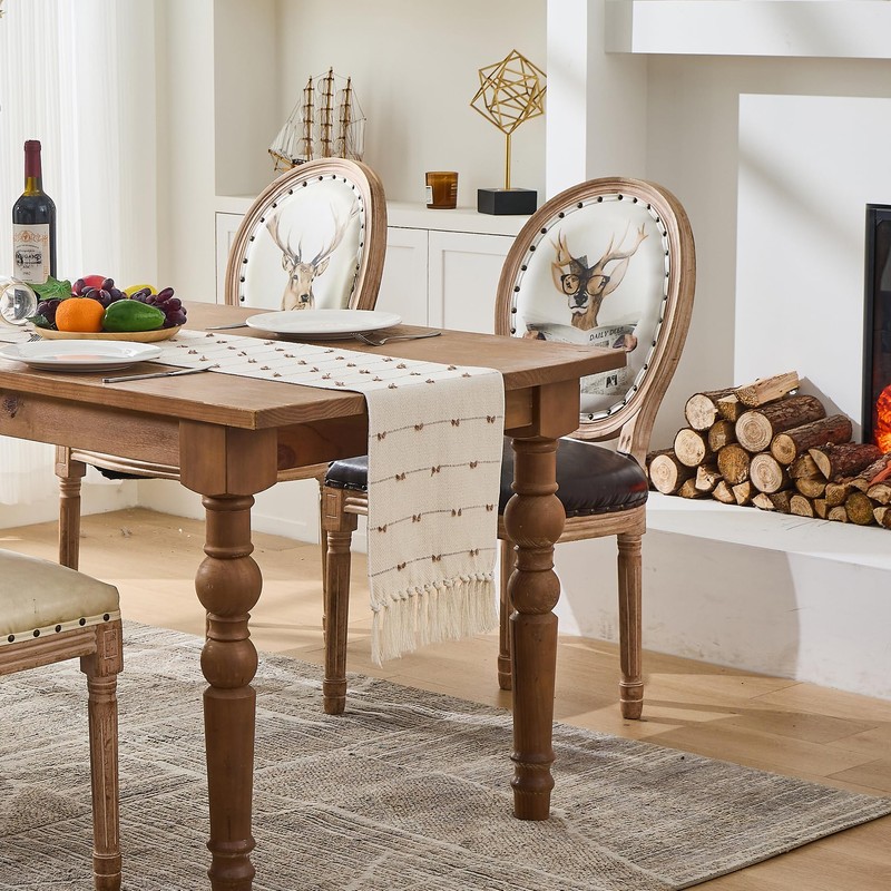 Zkanac Table Runner 72 Inches Long, Boho Style with Handmade