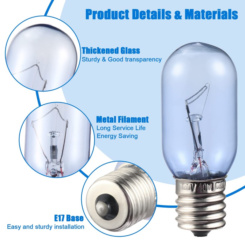 297048600 241552802 Refrigerator Light Bulb Replacement for Frigidaire Whirlpool KitchenAid