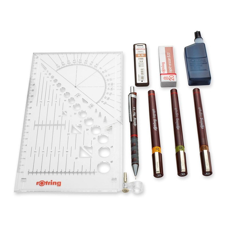 rOtring Isograph Pen Set, Technical Pen and Pencil, College Set