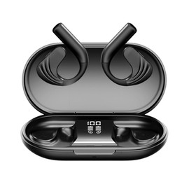 RERBO Open-Ear Wireless Bluetooth Headphones, Stereo Noise Cancelling Earbuds with LED Display Wireless Charging Case, Wireless Bluetooth 5.3 Earphones for Sports/Workout/Running