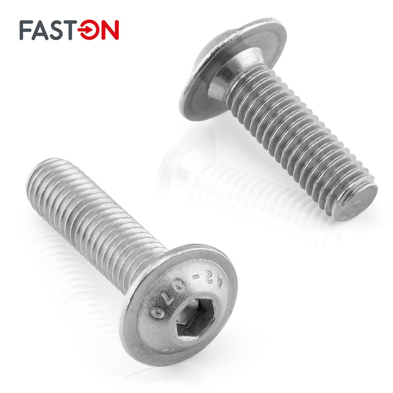 Rounded Head Screws with Flange and Hexagon Socket M4 x