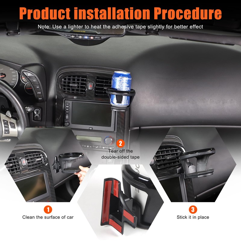 Car Air Vent Cup Holder Compatible with Chevy Corvette C6