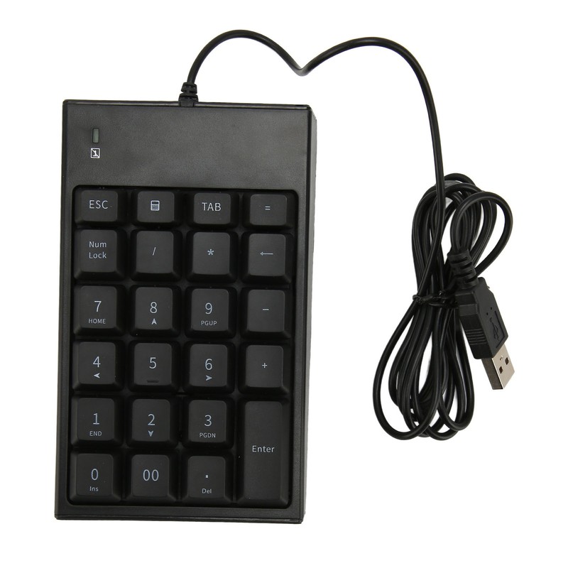 Wired Number Pad 23 Keys 5.9ft Cable USB Plug and