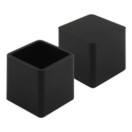 HARSKIYER 16pcs Black Chair Leg Caps, 3/4'' x 3/4'' Rubber Square Feet Furniture Table Chair Leg Foot Cover Caps Feet Pads Floor Protectors
