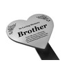 OriginDesigned Brother Heart Shaped Engraved Memorial Plaque Stake - Silver