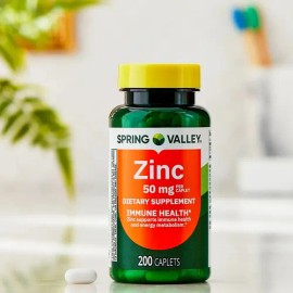 Zinc 50mg Alta Potencia Inmunidad Salud 200 Tabletas Cuida Piel Sabor Neutro                                                                          
