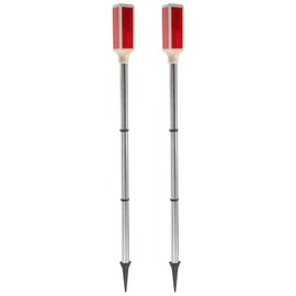 Uonlytech 2Pcs Solar Warning Landscape Lighting Solar Driveway Markers Solar Driveway Markers Light Sensitive Strobe