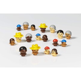 Plasticant Mobilo Figures Light, Brown, Dark Brown, 18 Pieces - Creative Construction Toy Made in Germany - Building, Playing, Learning for Children 3 - 8 Years, Red, Yellow, Blue