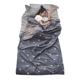 TRIWONDER Sleeping Bag Liner Camping Sheet Travel Sheet Cotton Lightweight Sleeping Sack for Camping, Traveling, Hotels & Backpacking (Grey, L -70.9x90.6 in)