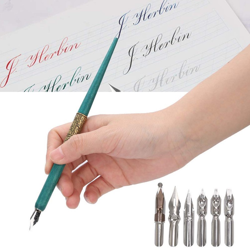 Qinlorgon Calligraphy Pen, Smooth Dip Pen Set, Light Weight for