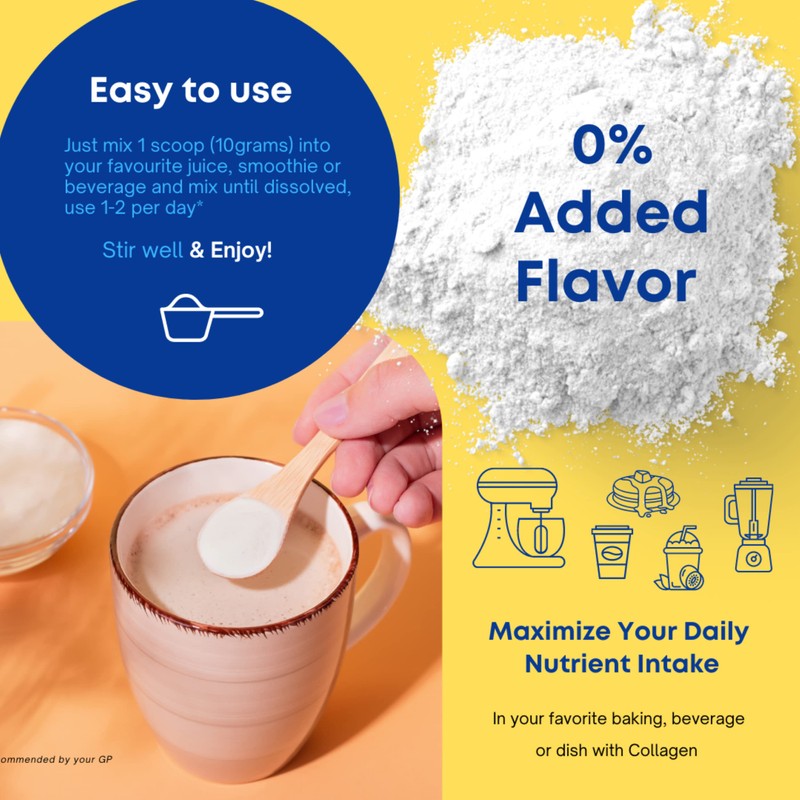 Hydrolysed Collagen Powder (Bovine) - High Protein Grass Fed Unflavoured