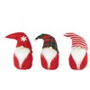 Northlight Set of 3 Gnomes Plush Christmas Figures, 4.5", Red