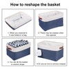 Univivi Rectangular Bins [4-Pack] Fabric Storage Basket With PU Handles