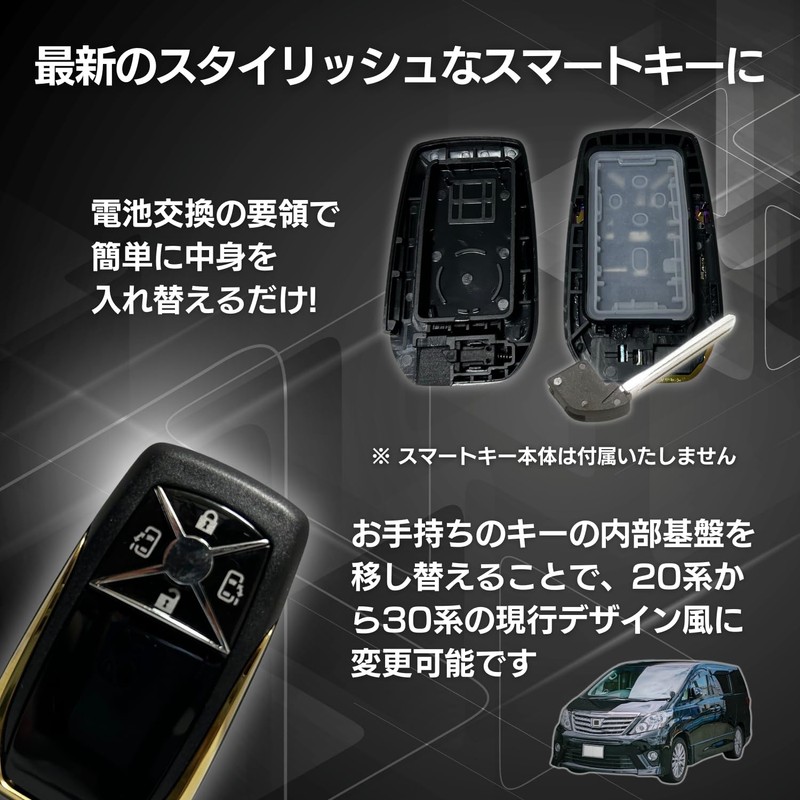 RiNan. Smart Key Case Key Cover Toyota Alphard Vellfire Estima