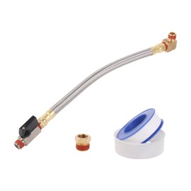 CNBTR Extended Tank Drain Assembly Kit with 13.39" Braided Steel Hose 1/4 Inch NPT
