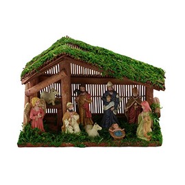 NATIVITY SCENE BABY JESUS, MARY, and THREE WISE MEN 9.5” X 6.5” X 3.5”