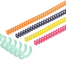 PATIKIL 12mm(1/2") Plastic Spiral Binding Coils, 1 Set Binding Spirals 85 Sheet Capacity 3:1 Pitch Binding Spirals for Binding Paper Sheets, Multicolor