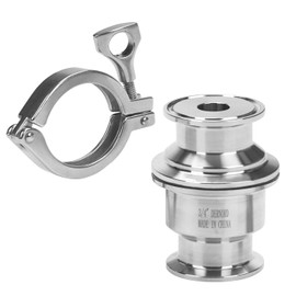 DERNORD Sanitary Check Valve - One Way Flow - 1.5" Tri Clamp Style, Stainless Steel 304, FKM Gasket (3/4 Inch Tube OD)