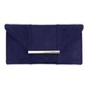 JNB Faux Microsuede Envelope Clutch, Navy