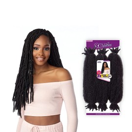 Sensationnel Lulutress Crochet Braiding hair - DIY hair style crochet braids hair extensions All Kanekalon flame retardant synthetic Fiber Locs Premade Precurled TWISTs color braids - 3X afro TWIST 24 (99J)