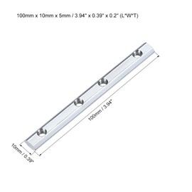 TA-VIGOR 2020 Aluminium Track Straight Line Connector 3.9 Inch, 100mm Joint Inside Connector with Screws for 2020 Series 6mm T Slot Flat Plate Bracket, 5Pcs