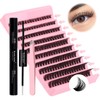 Eyelash Extensions Set, 80D Natural DIY Eyelashes, 8-16 mm, D