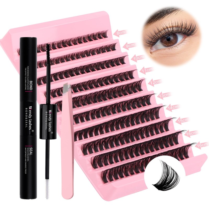Eyelash Extensions Set, 80D Natural DIY Eyelashes, 8-16 mm, D