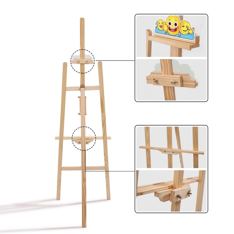 Wooden Easel Stand for Sign and Painting - Adjustable Artist