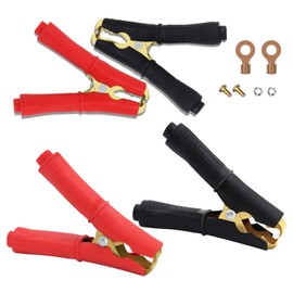 YINGAYOU Jump Lead Clips 100A Car Battery Alligator Clips 12V 24V Pure Copper Jump Lead Clamps with Insulating Sheath for Cars,Trucks,Ships (100 A, 2 pcs)