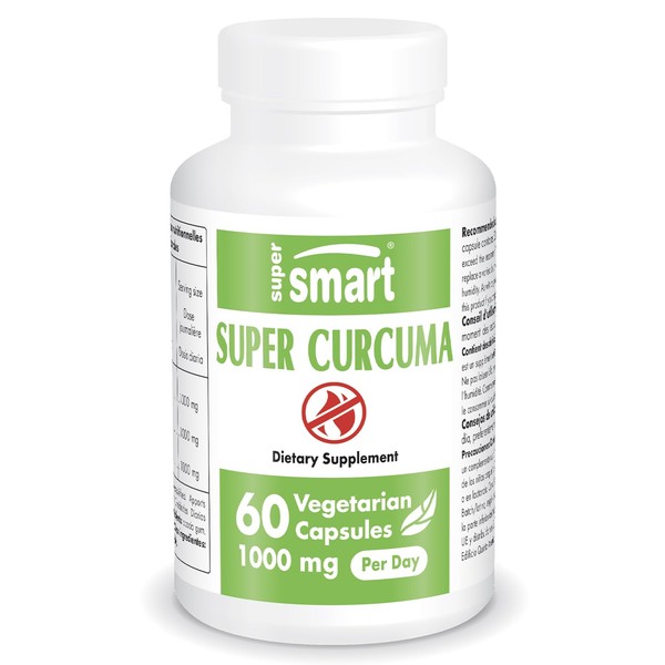 Supersmart - Super Curcuma 1000 mg per Serving (Meriva®) - Pain Relieving & Joint Supporting - Anti-Inflammatory Dietary Supplement | 60 Vegetarian Capsules - Non-GMO